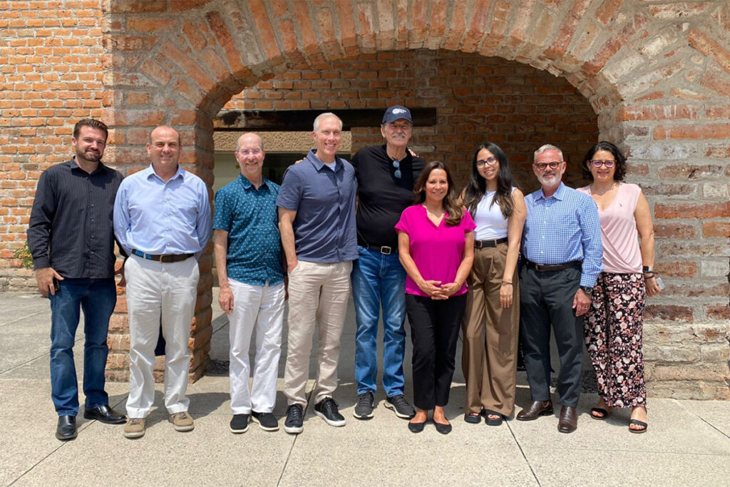 Pictured from left to right: Christopher Andres (Centro Fox), Associate Dean Rufus Edwards (Public Health), Dean Jon Gould (Social Ecology), Dean James Bullock (Physical Sciences), Former President Vicente Fox (Vamos Mexico), Vice Provost Stephanie Reyes-Tuccio (UCI), Karla Barron Galvan (UCI), Dean Mark Lazenby (Nursing), Dr. Andrea De Vizcaya-Ruiz (Public Health)